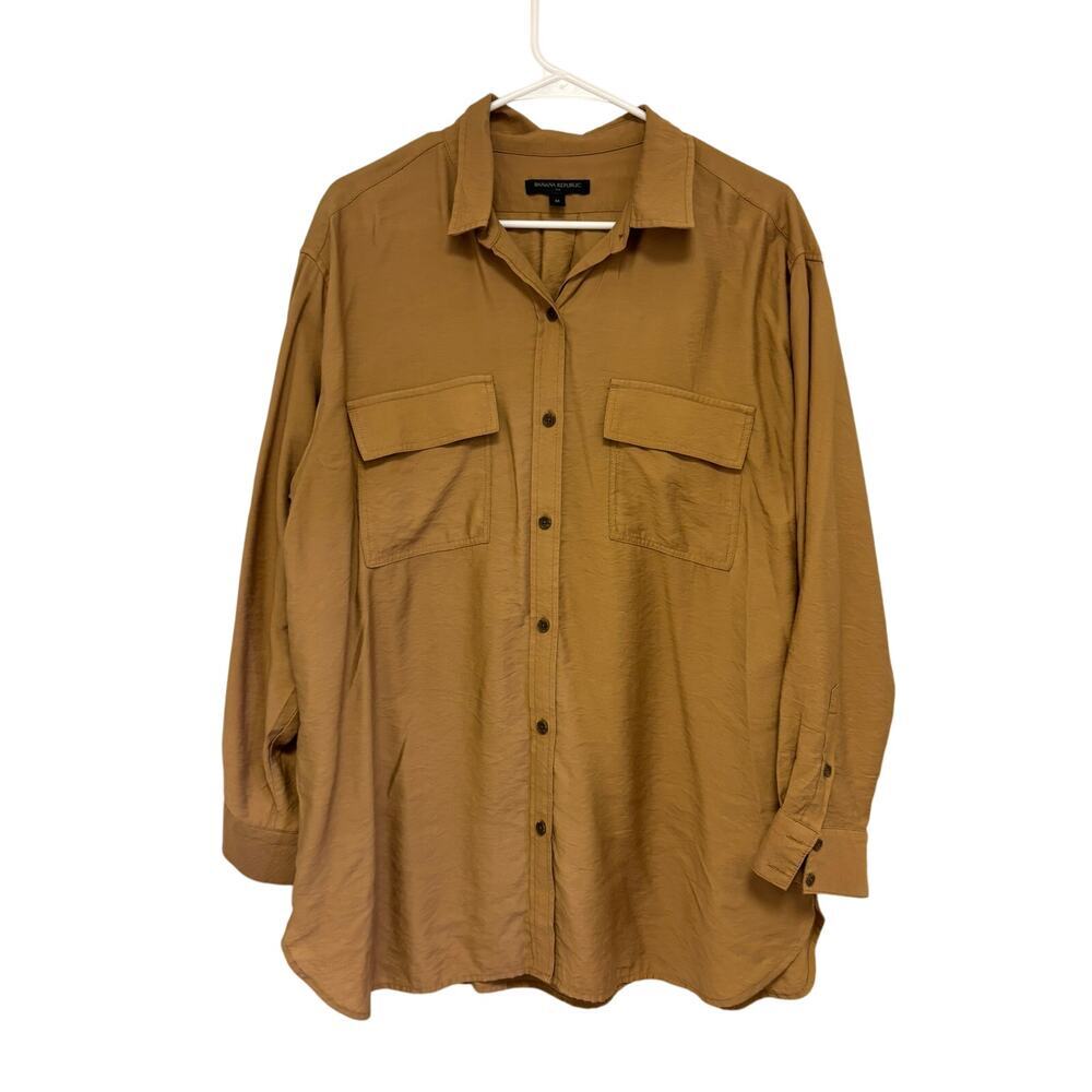 Banana Republic Long-Sleeve Oversized Utility Button-Down Shirt Size Medium